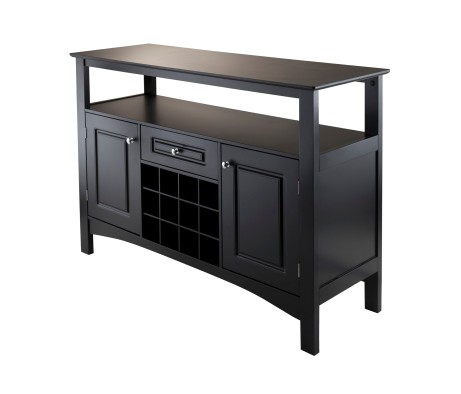 Jasper Buffet Wine Cabinet, 46' Wide, 32' High, Black