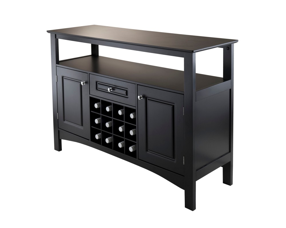 Jasper Buffet Wine Cabinet, 46' Wide, 32' High, Black