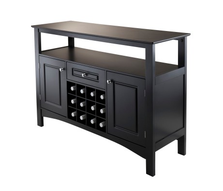 Jasper Buffet Wine Cabinet, 46' Wide, 32' High, Black