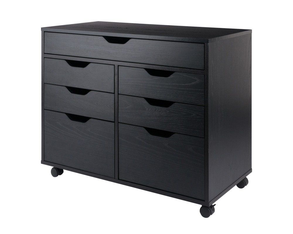Halifax 5-Drawer Multi-Storage Mobile Cabinet, Black