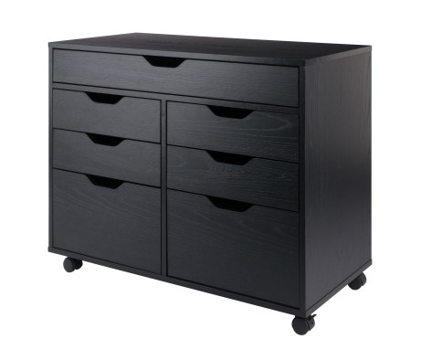 Halifax 5-Drawer Multi-Storage Mobile Cabinet, Black