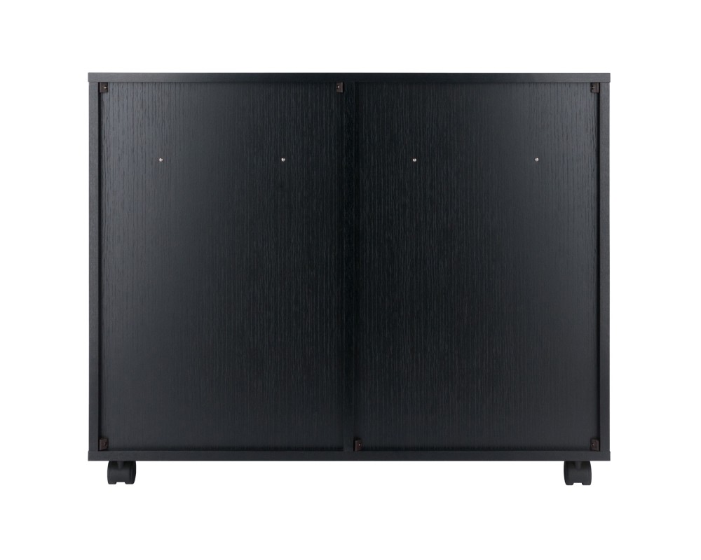 Halifax Bins & Drawers Multi-Storage Wide Mobile Cabinet, Black