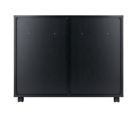 Halifax Bins & Drawers Multi-Storage Wide Mobile Cabinet, Black
