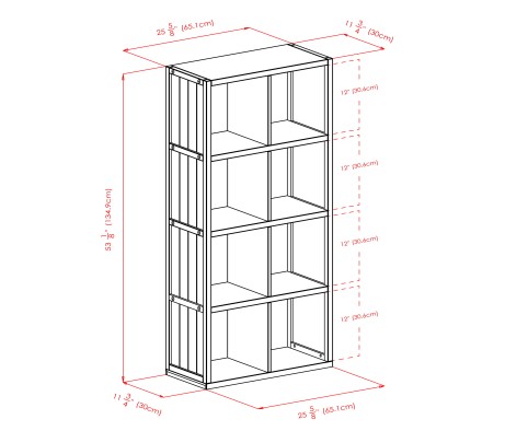 Timothy 9-Pc 4x2 Storage Shelf with 8 Foldable Fabric Baskets, Black and Chocolate
