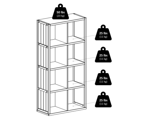 Timothy 9-Pc 4x2 Storage Shelf with 8 Foldable Fabric Baskets, Black and Chocolate