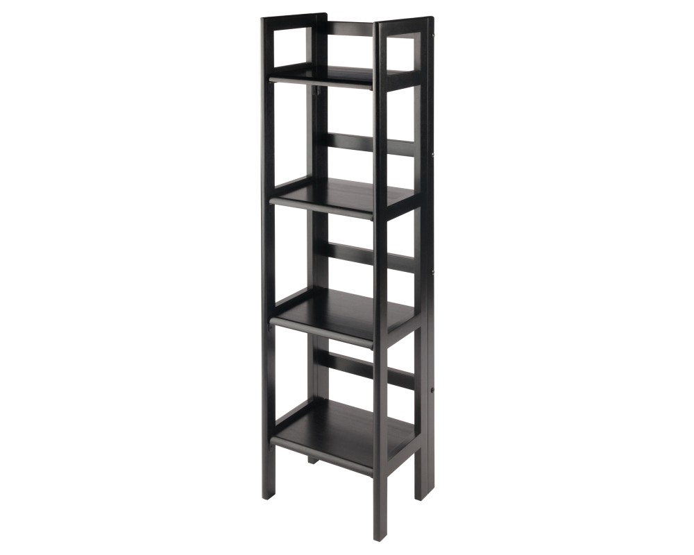 Terry 4-Tier Foldable Shelf, Narrow, Black