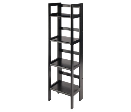 Terry 4-Tier Foldable Shelf, Narrow, Black