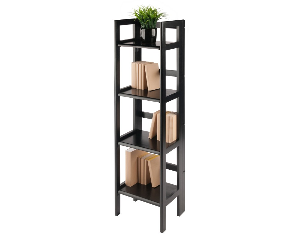 Terry 4-Tier Foldable Shelf, Narrow, Black