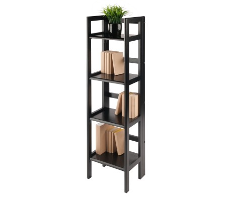 Terry 4-Tier Foldable Shelf, Narrow, Black
