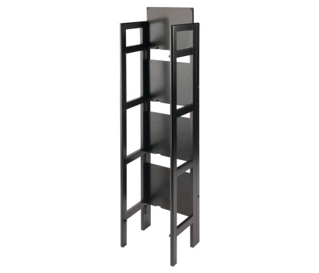 Terry 4-Tier Foldable Shelf, Narrow, Black