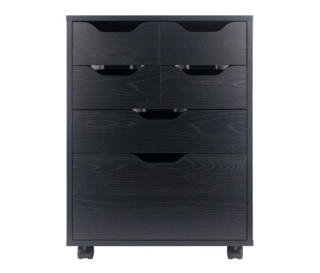 Norfolk Cabinet with 4 Bins,1 Drawer,1 Talldrawer, Black