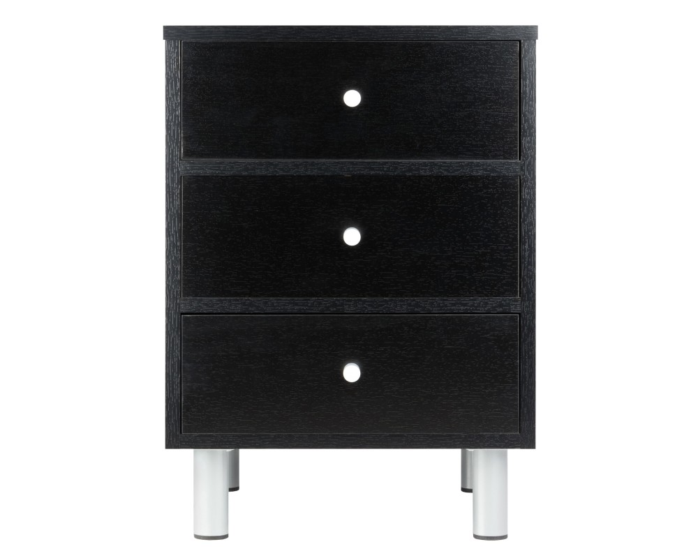 Daniel Accent Table with Drawers, 16 Wide, 22 High, Black