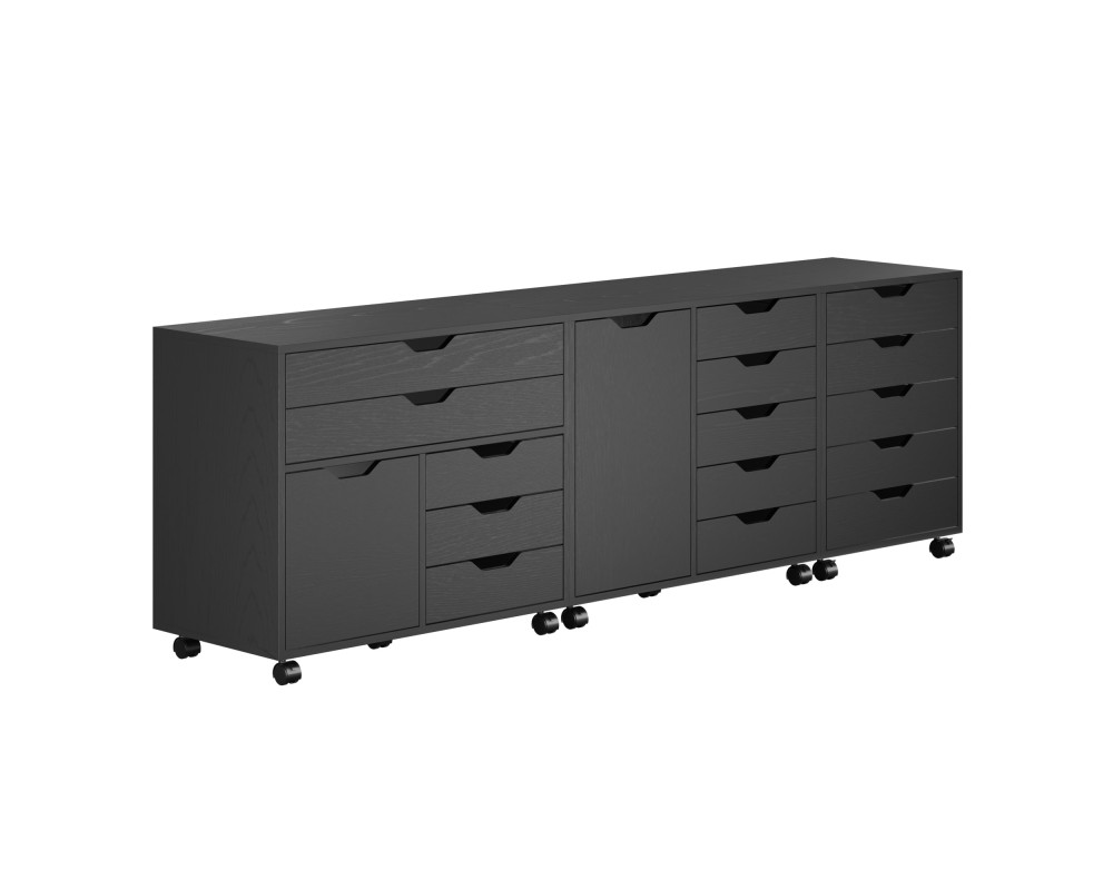 Halifax 3-Pc Set Cabinets, Black