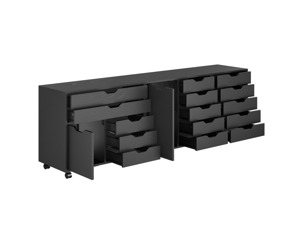 Halifax 3-Pc Set Cabinets, Black