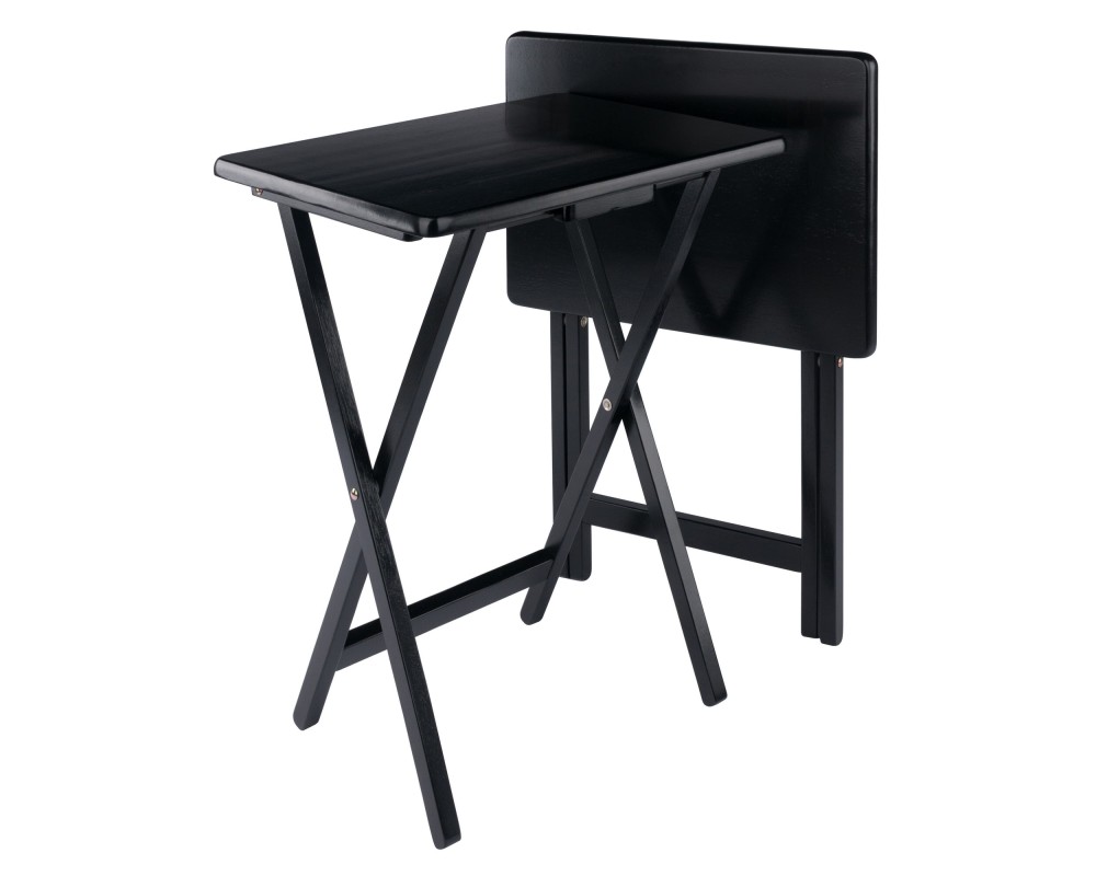Alex 2-Pc Snack Tables, Black