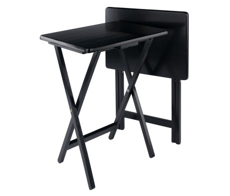 Alex 2-Pc Snack Tables, Black