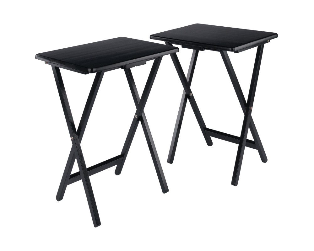 Alex 2-Pc Snack Tables, Black