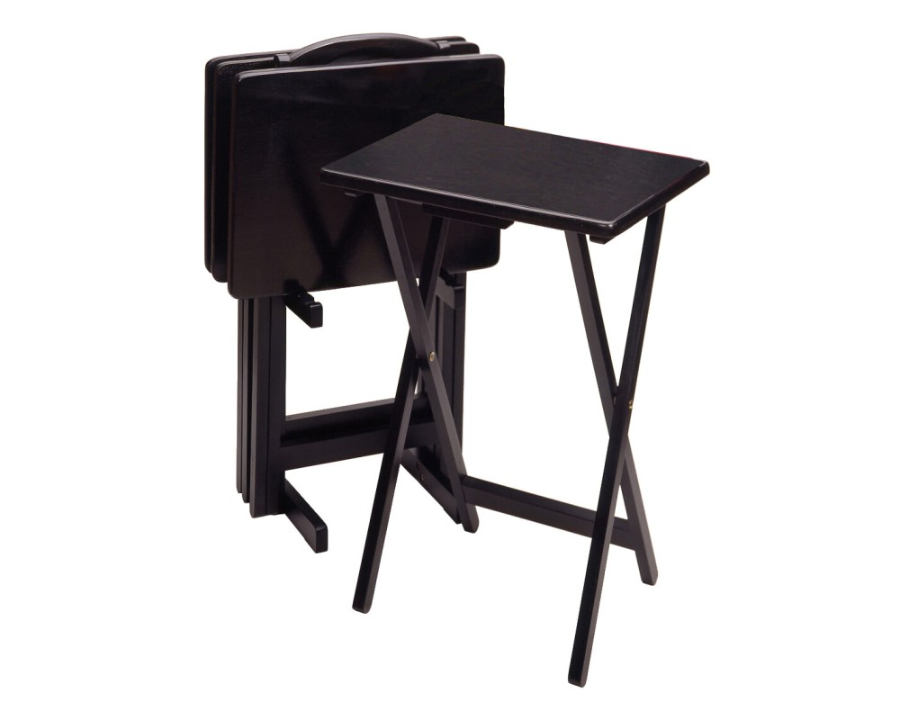 Alex 5-Pc Snack Table Set, Black