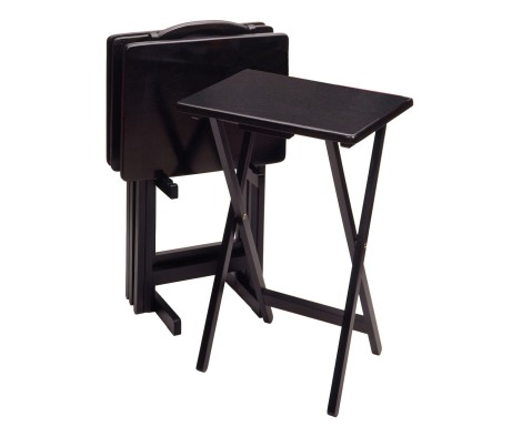 Alex 5-Pc Snack Table Set, Black