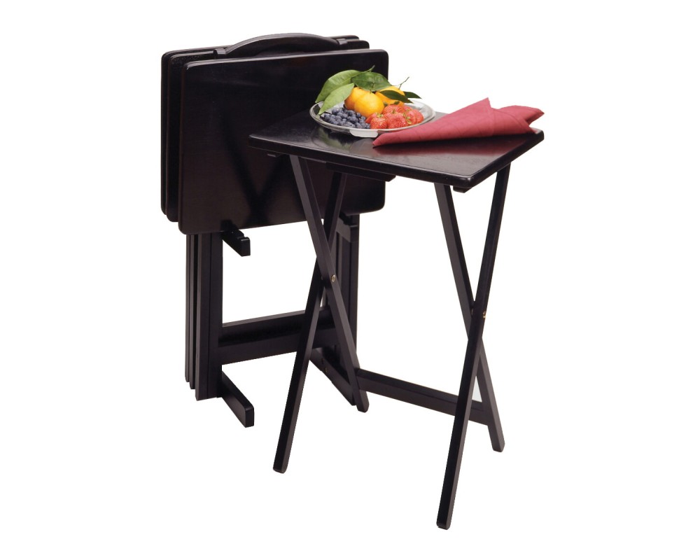 Alex 5-Pc Snack Table Set, Black