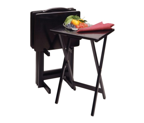 Alex 5-Pc Snack Table Set, Black