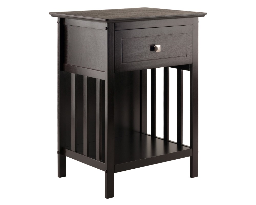 Marcel Accent Table, 25 High, 19 Wide, Coffee