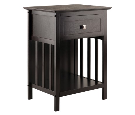 Marcel Accent Table, 25 High, 19 Wide, Coffee