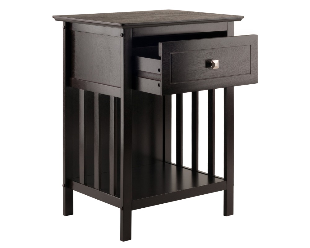 Marcel Accent Table, 25 High, 19 Wide, Coffee