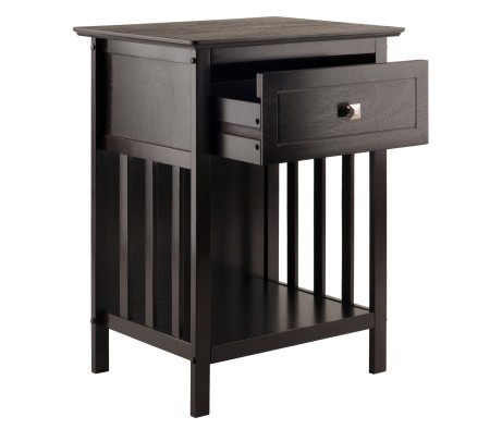 Marcel Accent Table, 25 High, 19 Wide, Coffee