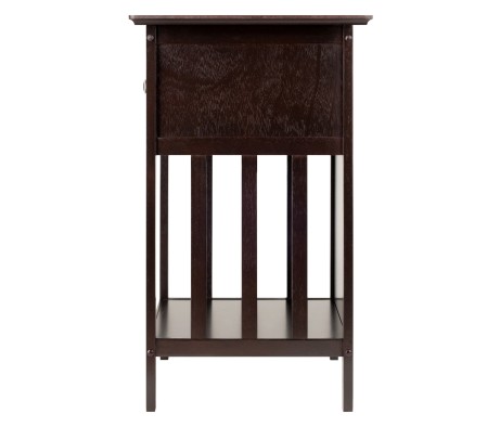 Marcel Accent Table, 25 High, 19 Wide, Coffee