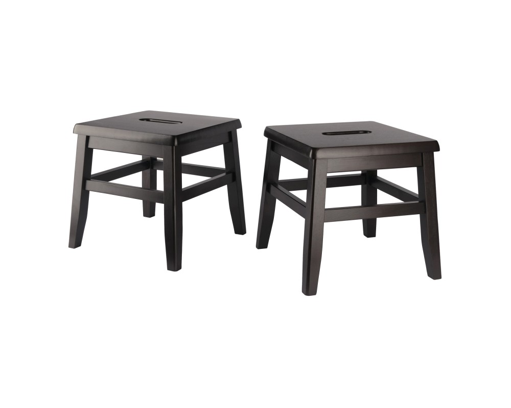 Kaya 2-Pc Step Stool Set, 12' High, Coffee