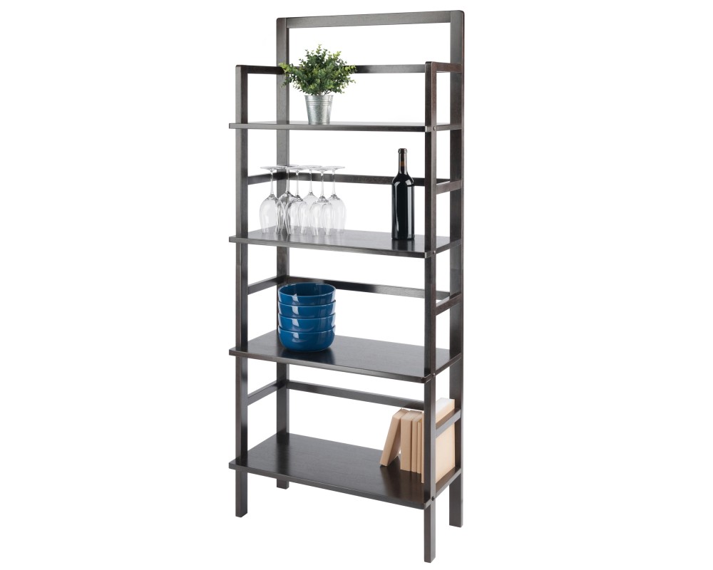 Aiden 4-Tier Wide Baker's Rack, 71' High, 30' Wide, Coffee