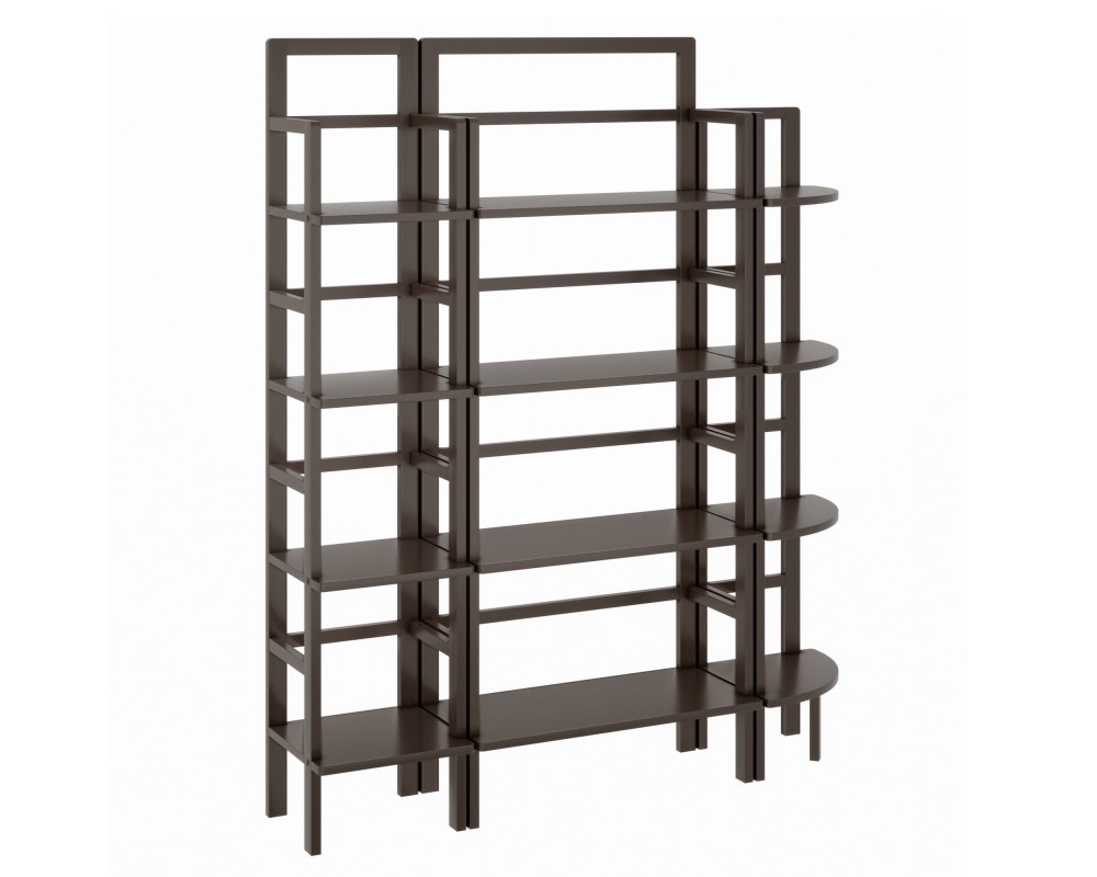 Aiden Baker's Rack Set, Includes 3 Joinable Racks, 71' High, 58' Wide, Coffee