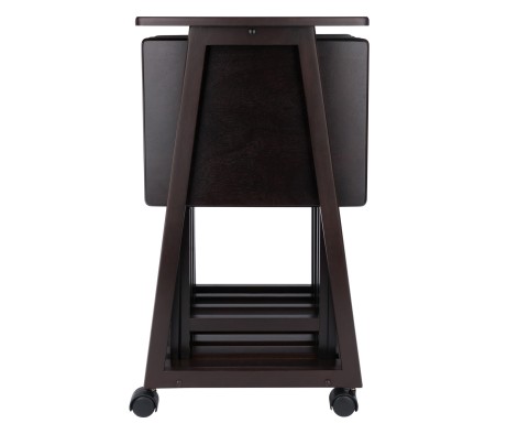 Adriel Snack Table Set with 4 Tables and Rolling Storage Stand, 34' High, Coffee