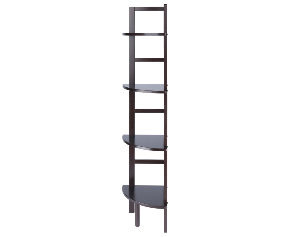 Aiden 4-Tier Corner Baker's Rack, 63' High, 14' Wide, Coffee