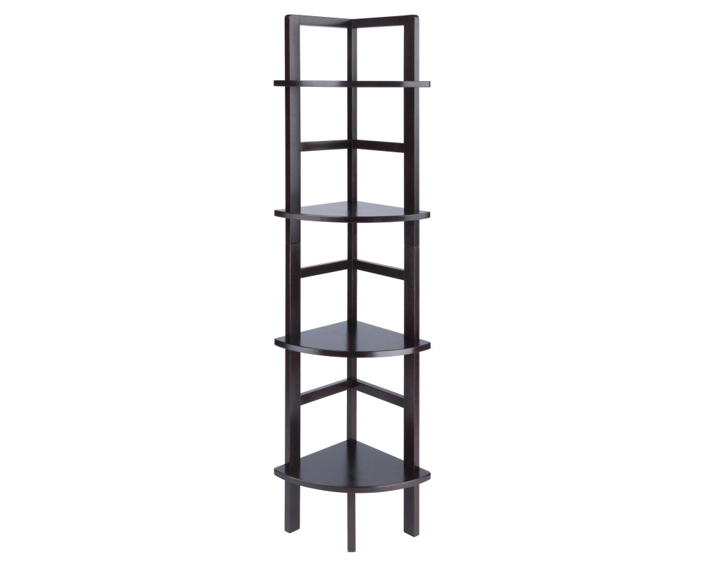 Aiden 4-Tier Corner Baker's Rack, 63' High, 14' Wide, Coffee