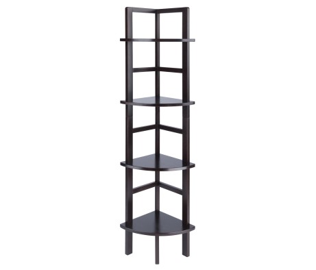 Aiden 4-Tier Corner Baker's Rack, 63' High, 14' Wide, Coffee