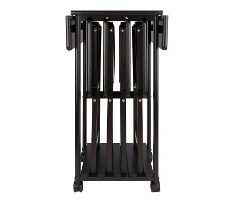 Sophia 5-Pc Snack Table Set with Drop Leaf Mobile Stand, Coffee