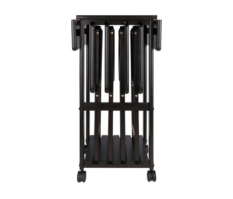 Sophia 5-Pc Snack Table Set with Drop Leaf Mobile Stand, Coffee