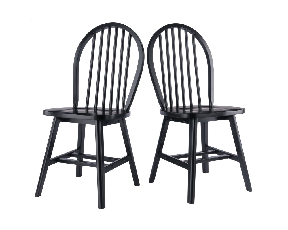 Windsor 2-Pc Chair Set, Black