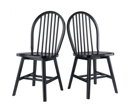 Windsor 2-Pc Chair Set, Black