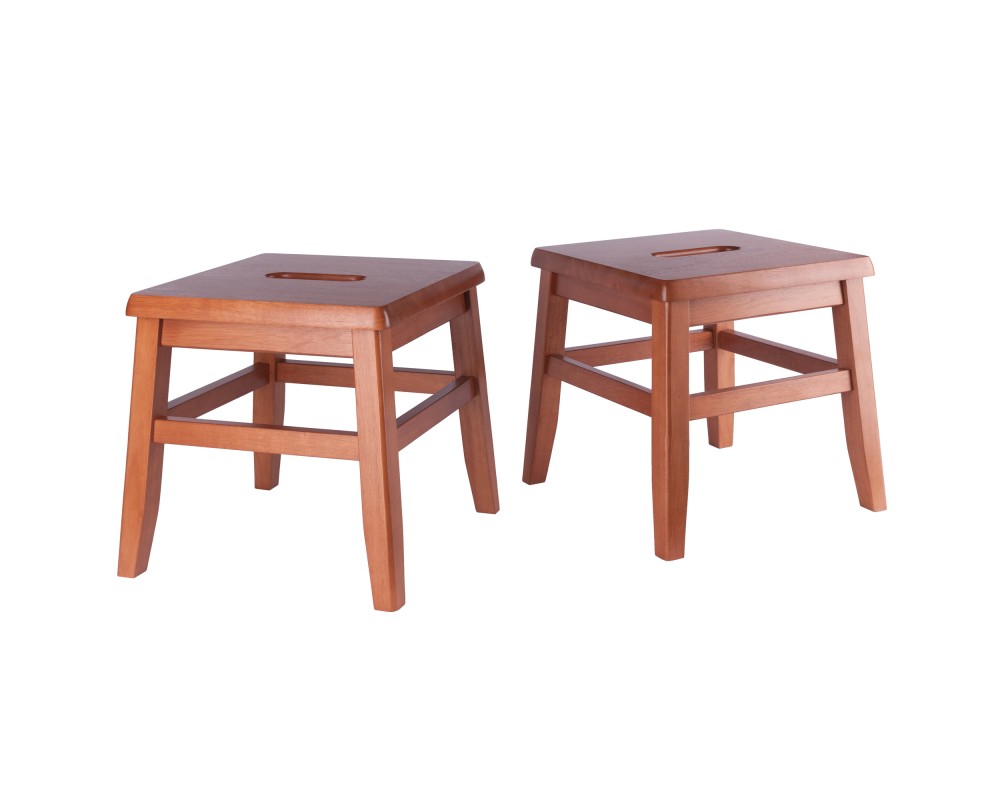 Kaya 2-Pc Step Stool Set, 12' High, Teak