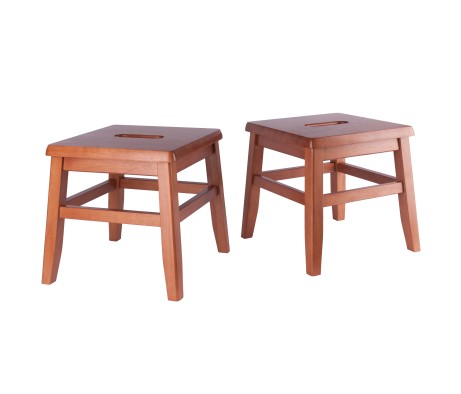 Kaya 2-Pc Step Stool Set, 12' High, Teak