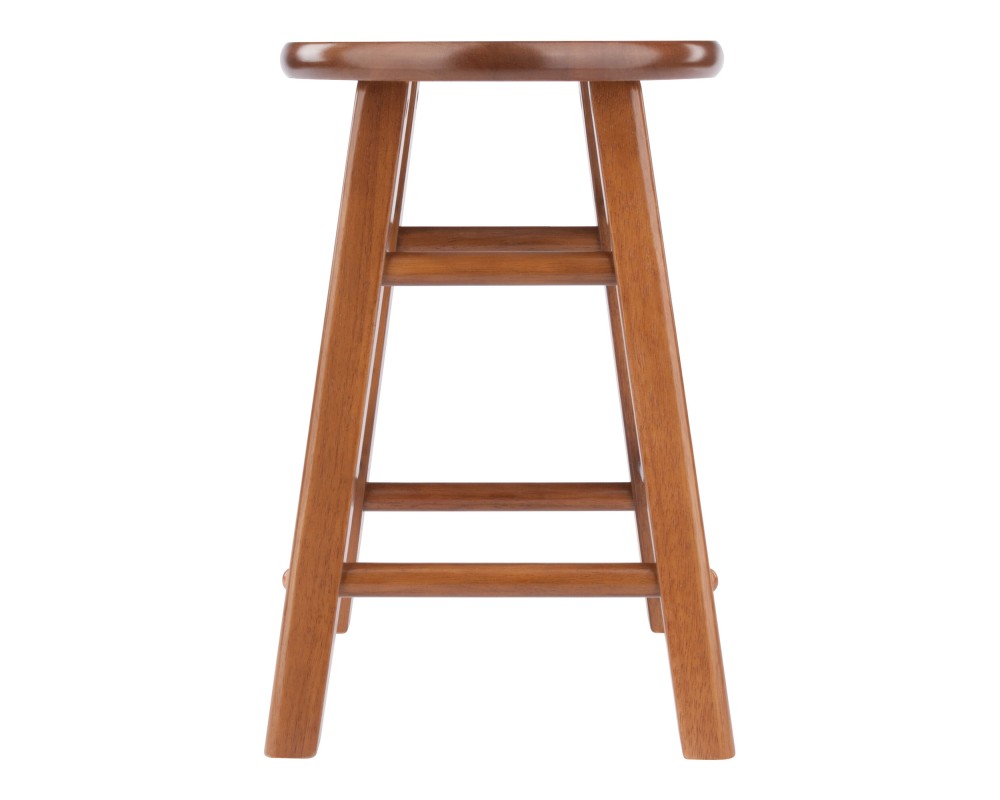 Element 2-Pc Square Legs Dining Stool Set, Teak Finish