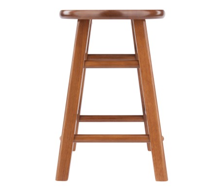 Element 2-Pc Square Legs Dining Stool Set, Teak Finish