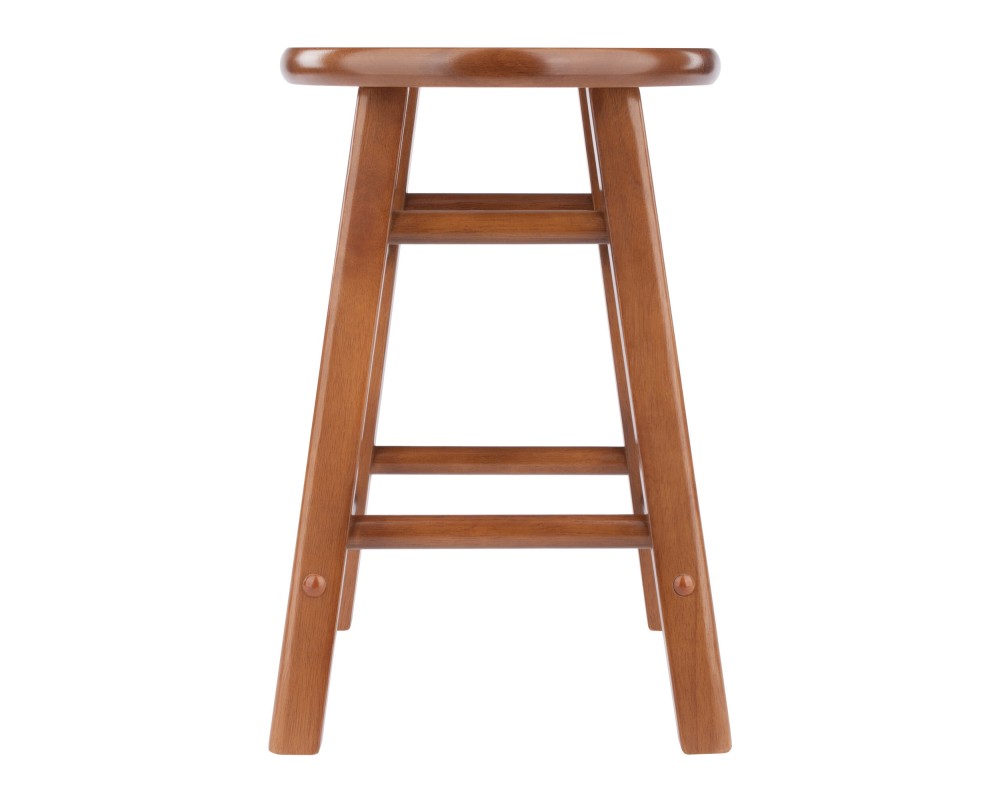 Element 2-Pc Square Legs Dining Stool Set, Teak Finish