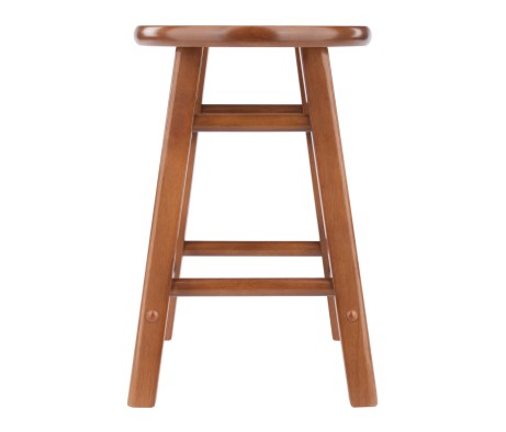 Element 2-Pc Square Legs Dining Stool Set, Teak Finish