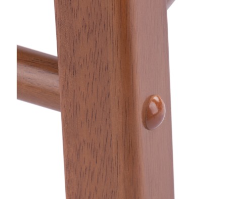 Element 2-Pc Square Legs Dining Stool Set, Teak Finish