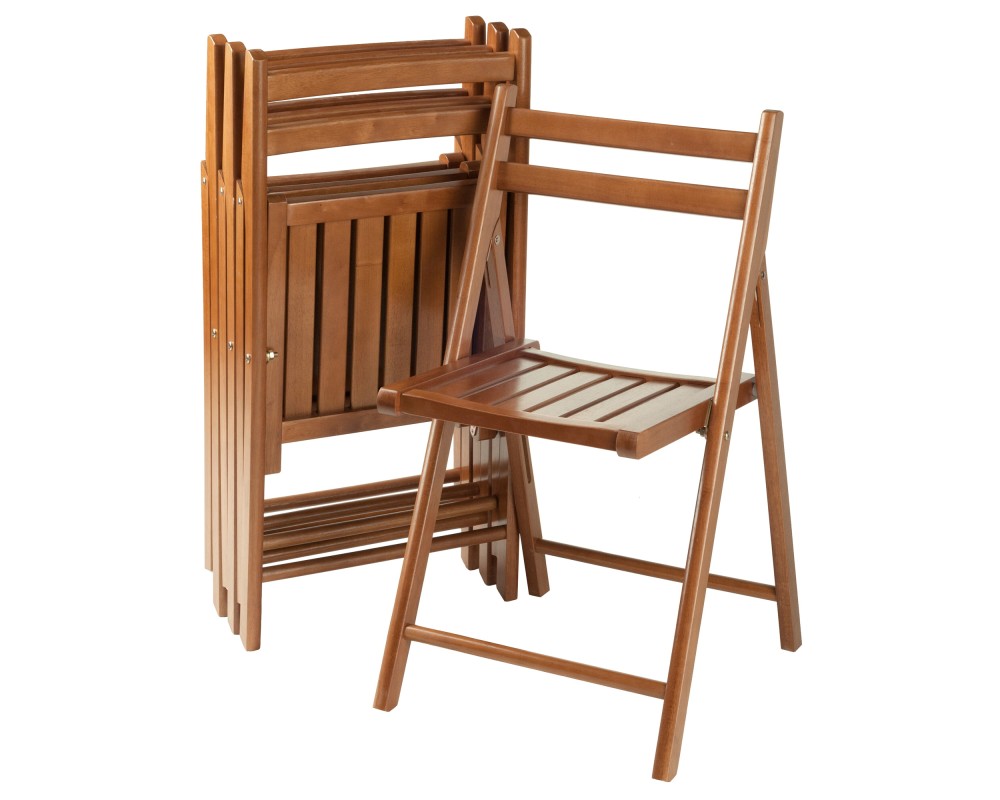 Robin 4-Pc Folding Chair Set, Teak