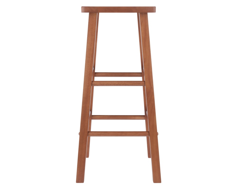 Carrick Square Bar Stool with Footrests, 29' High, 14' Wide, Teak